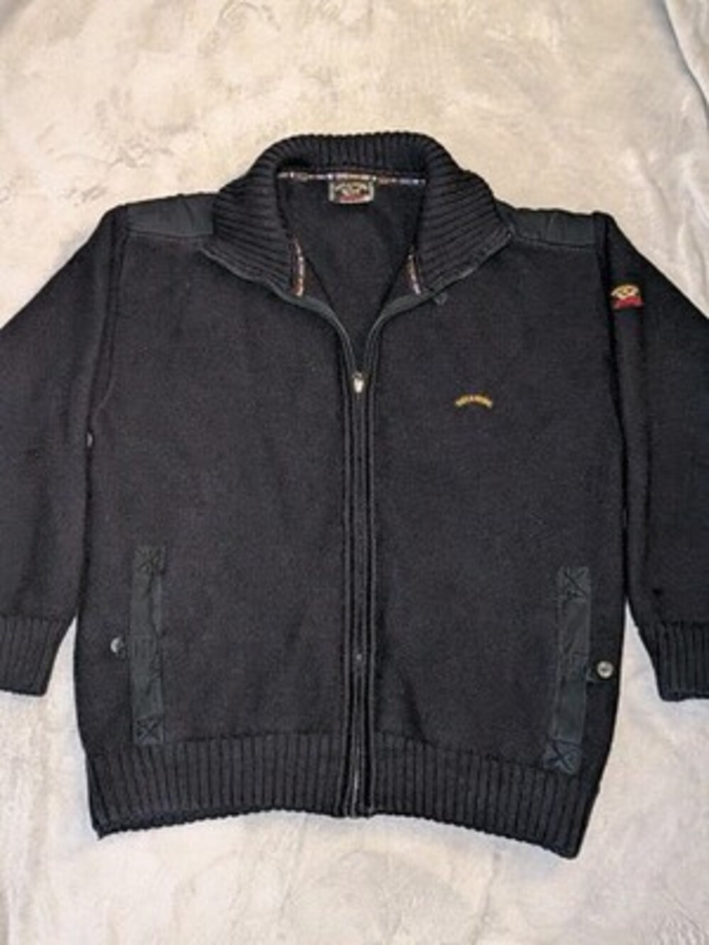 Vintage Paul & Shark Yachting Full Zip Wool Cardigan Sweater Navy Made in Italy